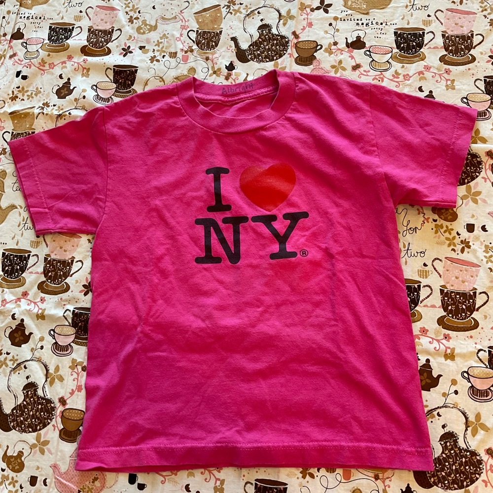 pink i heart ny tee